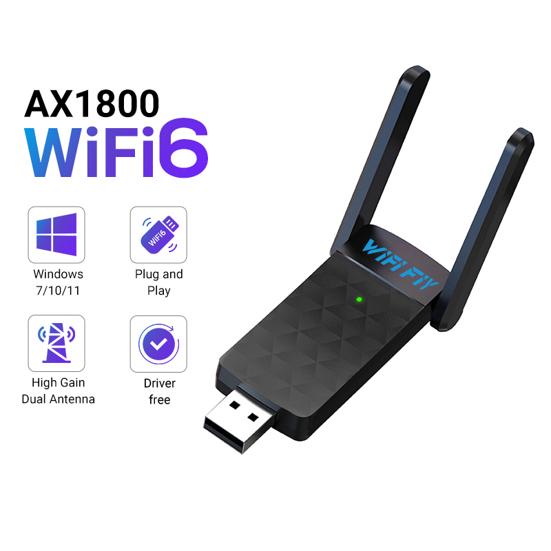 Antenna 2.4Ghz - Adattatore USB WiFi 6 1800Mbps 5G/2.4GHz