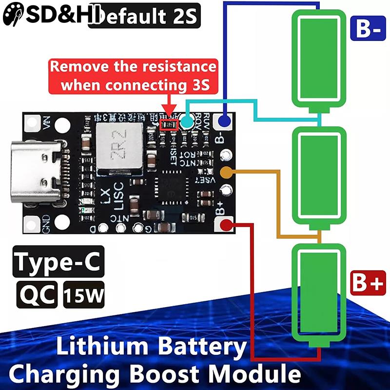 1pc Type-C 2S 3S 8.4V 12.6V St - Li Ion Charger Module recensione e prezzo
