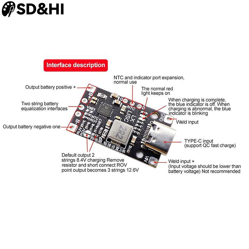 1pc Type-C 2S 3S 8.4V 12.6V St - Li Ion Charger Module recensione e prezzo
