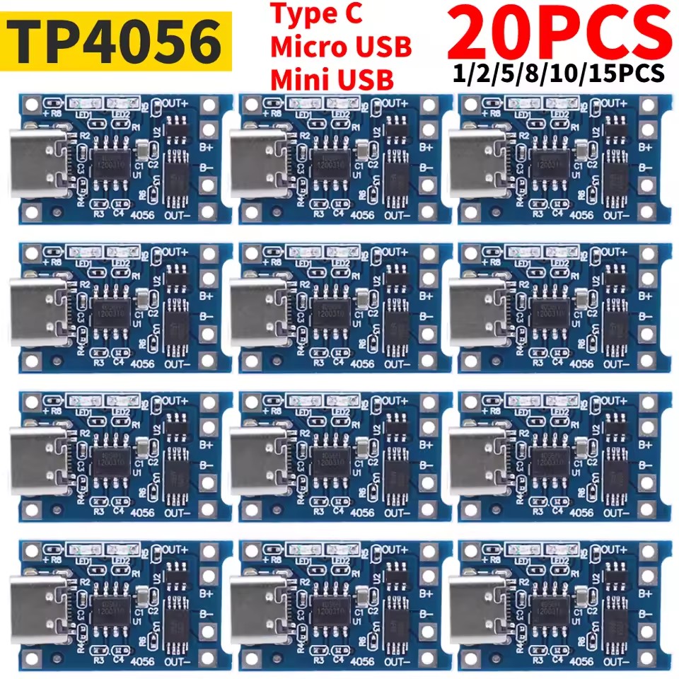1-20PCS Tipo-c/Micro/Mini USB  - Tp4056 Module recensione e prezzo