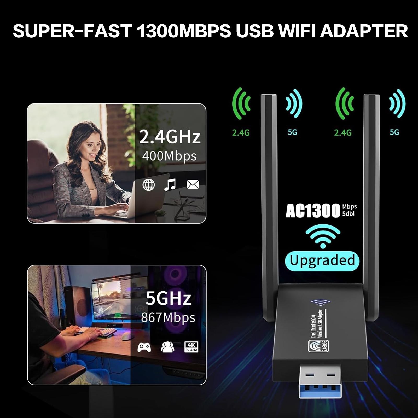 Adattatore WiFi USB 1300Mbps D - Antenna 2.4Ghz recensione e prezzo